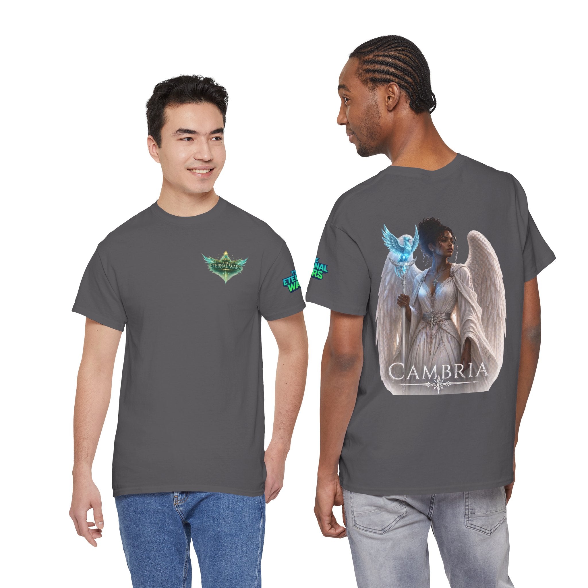 The Eternal Wars Graphic Tee – "Cambria" Winged Warrior Shirt