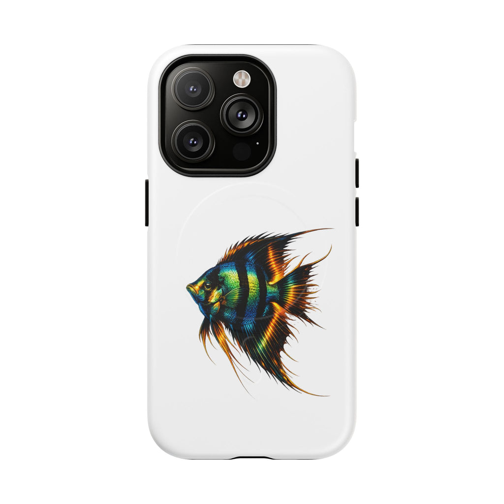 Angelfish Art Tough Magnetic Phone Case — Colorful Aquarium Fish iPhone Cover
