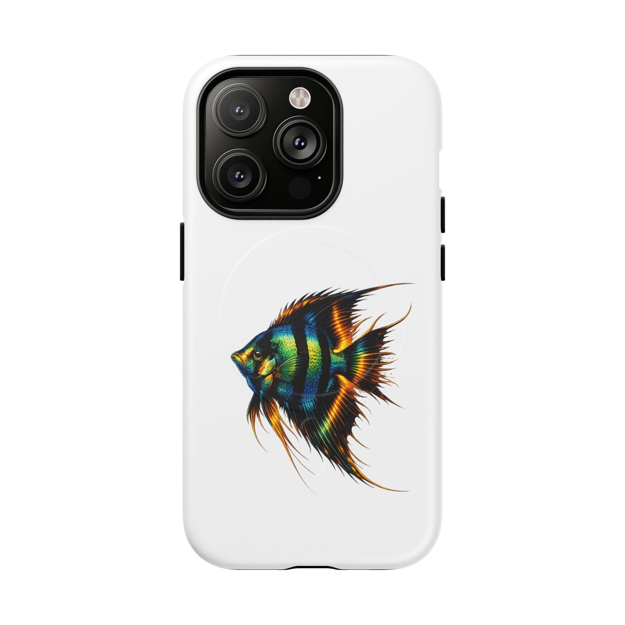 Angelfish Art Tough Magnetic Phone Case — Colorful Aquarium Fish iPhone Cover