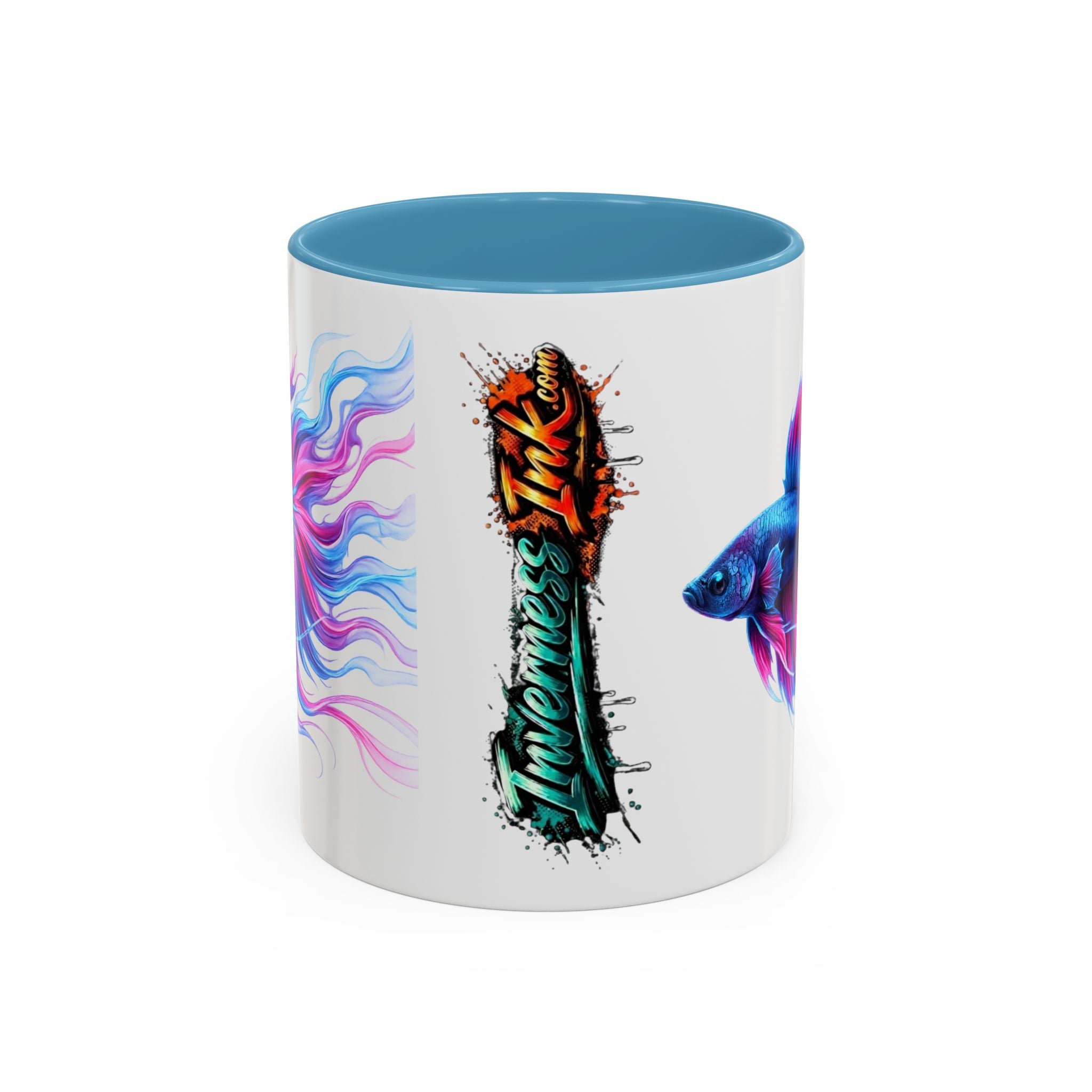 Betta Fish Accent Coffee Mug — Vibrant Neon Betta Design (11/15 oz)