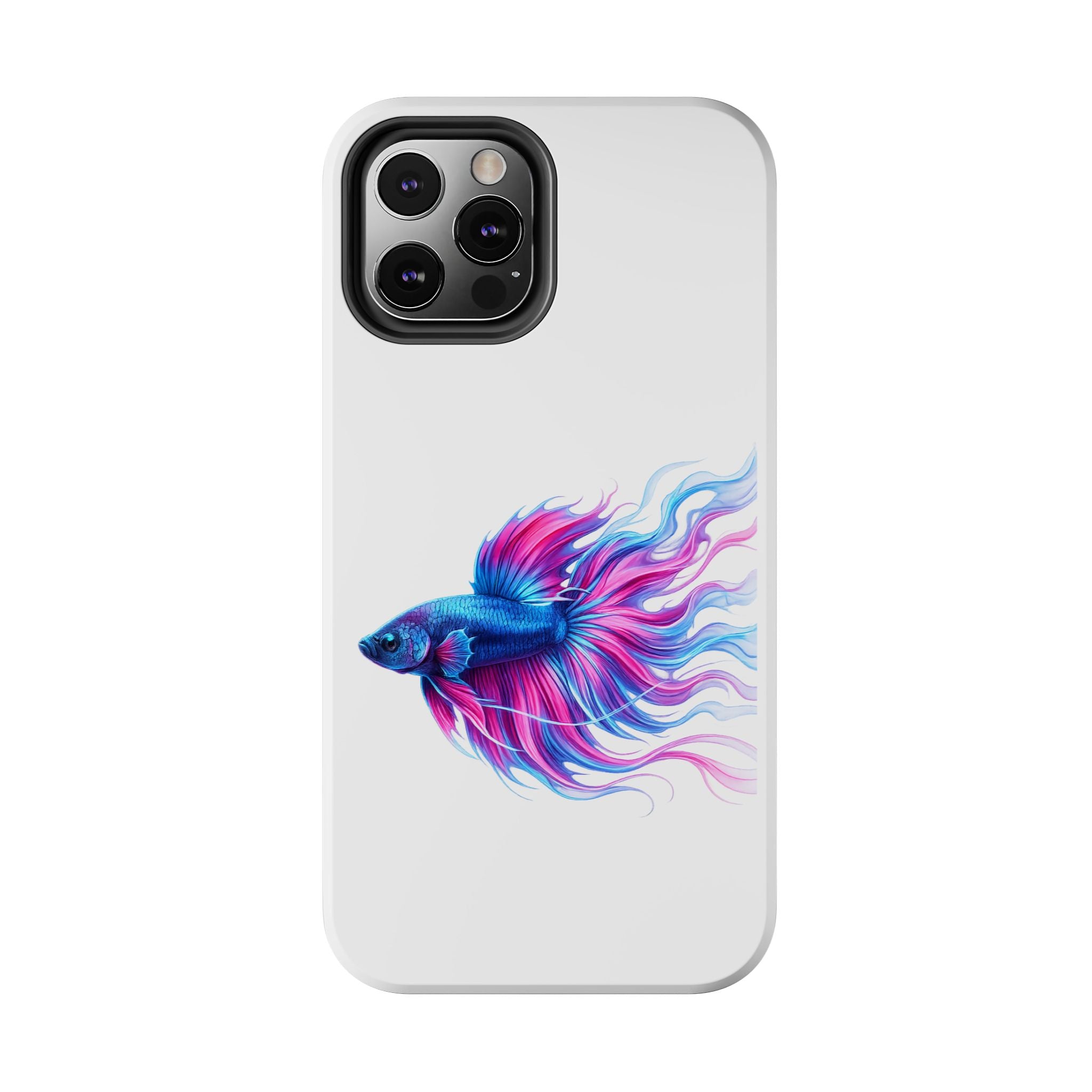 Betta Fish Tough Phone Case — Colorful Blue & Pink Aquarium Art