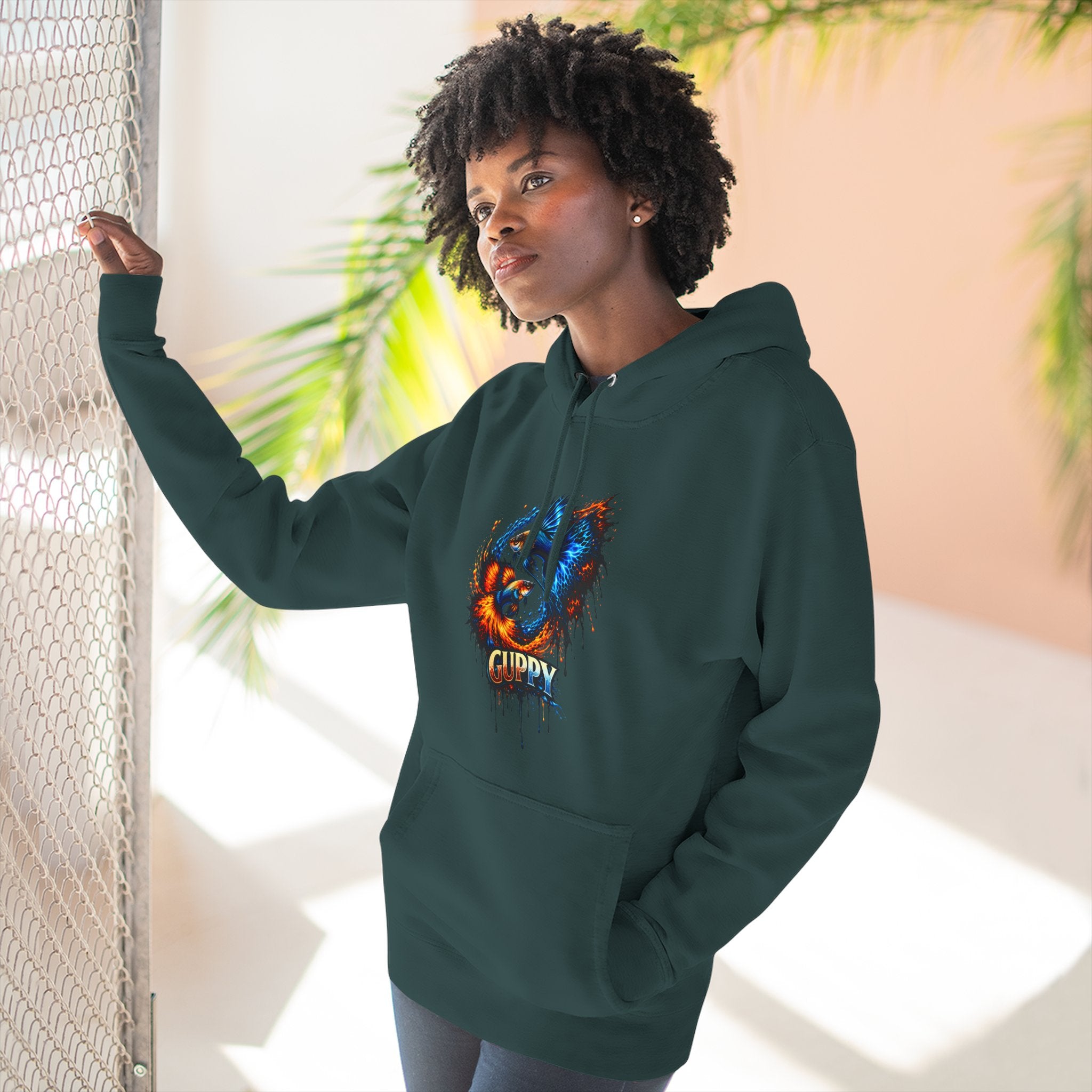 Fire & Ice Guppy – Premium Three-Panel Fleece Hoodie