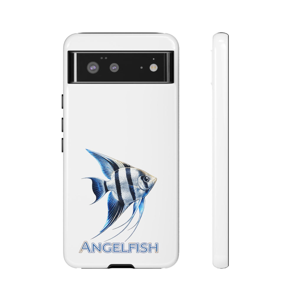 Angelfish Tough Phone Case – Durable Protective Case with Blue Tropical Fish Design