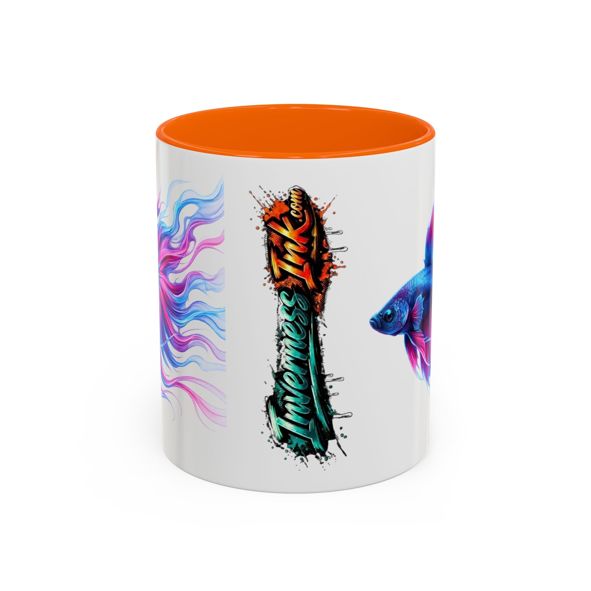 Betta Fish Accent Coffee Mug — Vibrant Neon Betta Design (11/15 oz)
