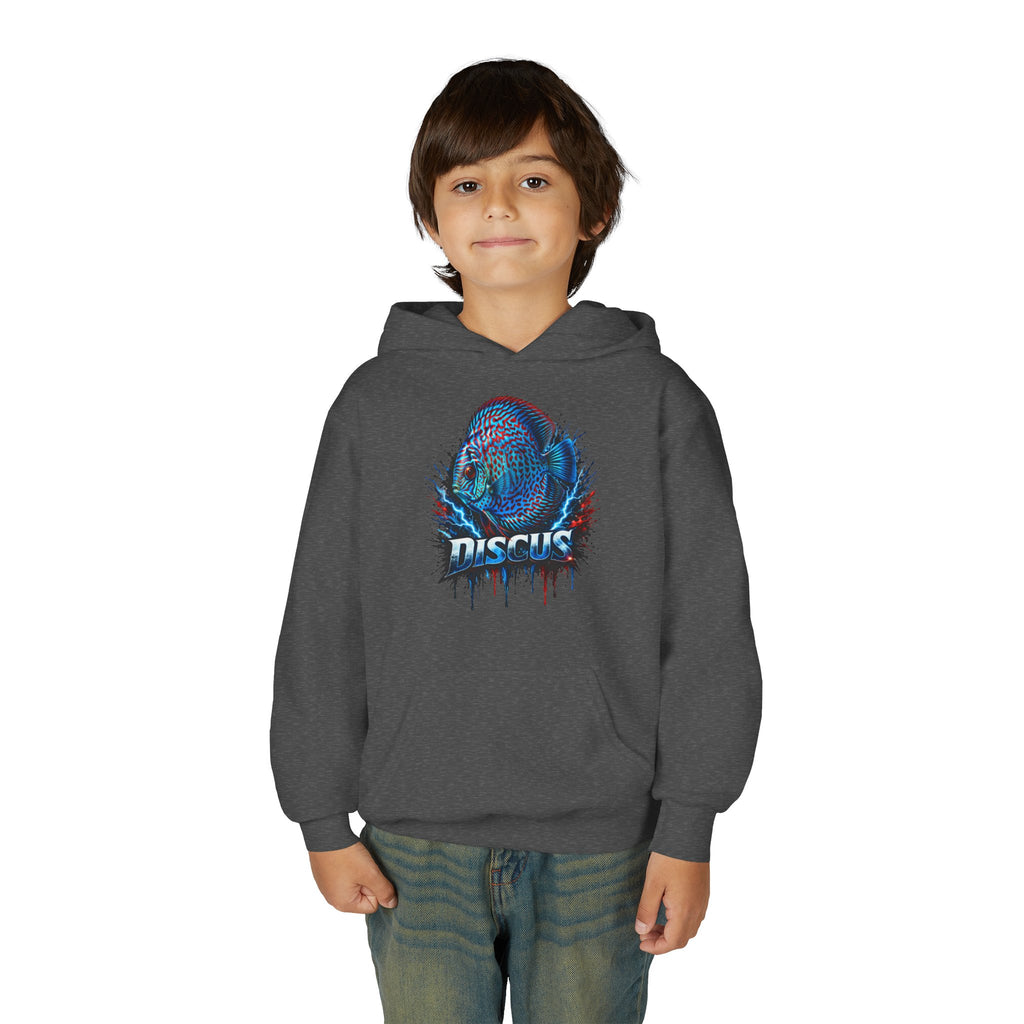 Youth Hoodie — Colorful Discus Fish Graphic Pullover
