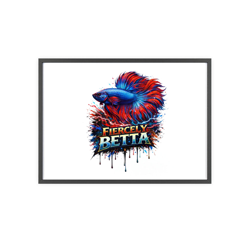 Fiercely Betta Framed Poster — Colorful Betta Fish Wall Art