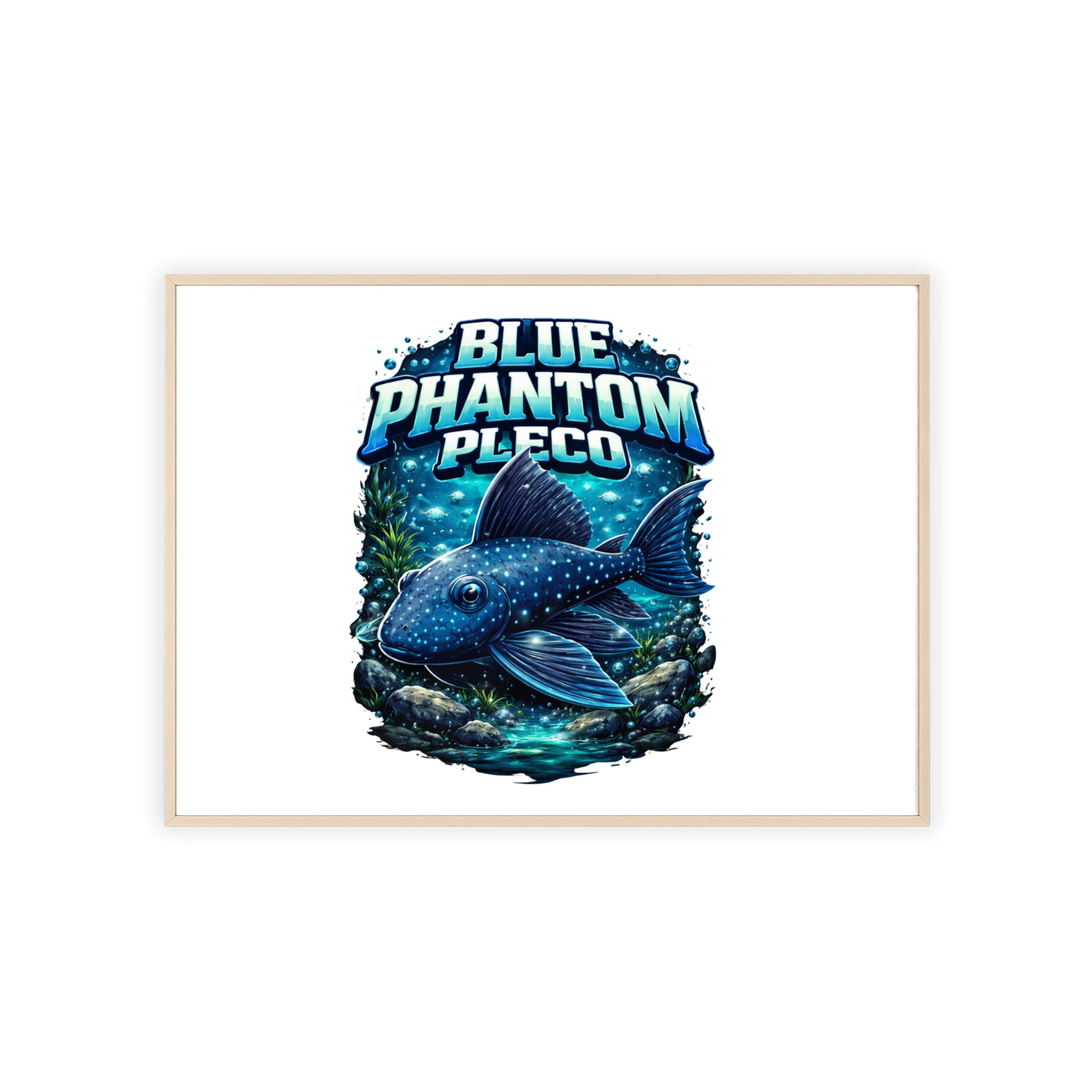 Blue Phantom Pleco Poster — Framed Aquarium Fish Wall Art