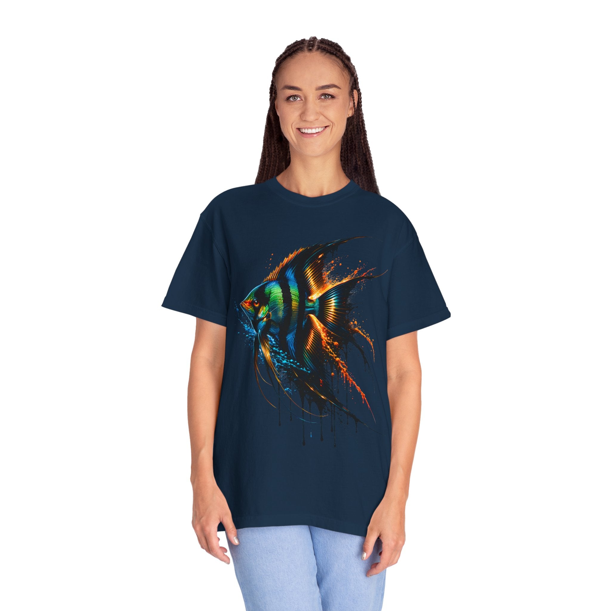 Vibrant Drip Angelfish Graphic Tee