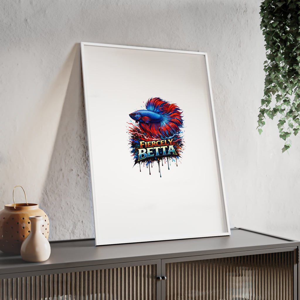 Fiercely Betta Framed Poster — Colorful Betta Fish Wall Art