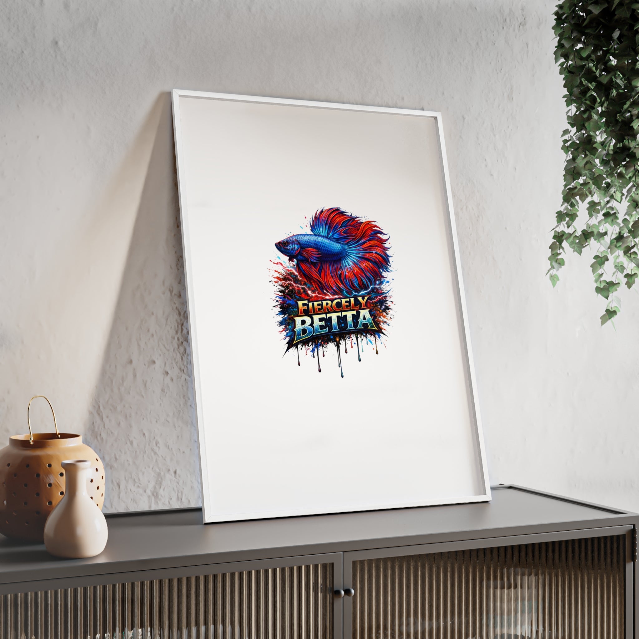 Fiercely Betta Framed Poster — Colorful Betta Fish Wall Art
