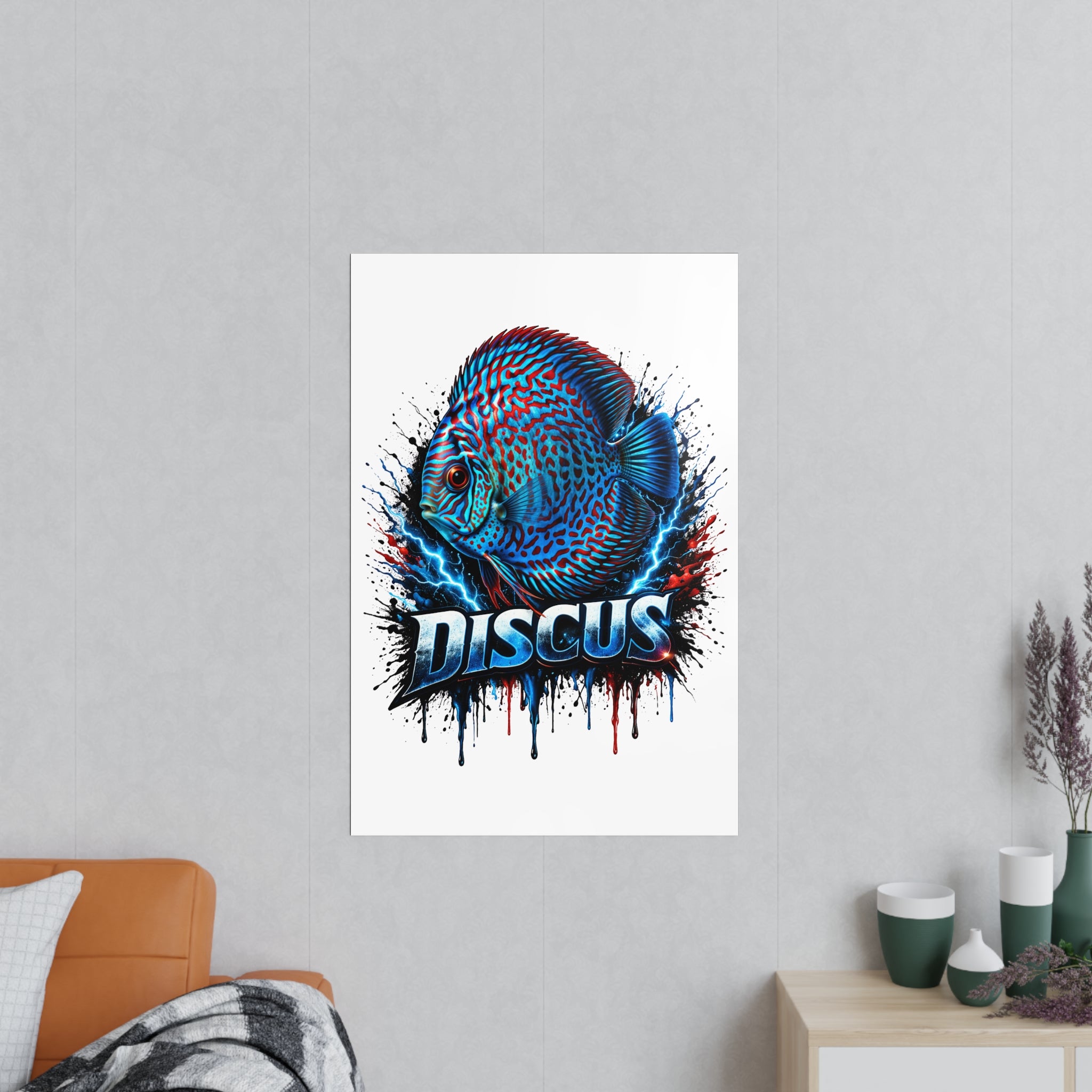 Discus Fish Photopaper Poster – Vibrant Aquarium Wall Art