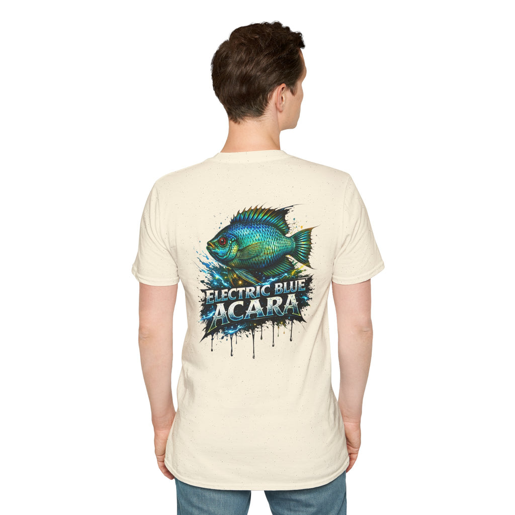 Electric Blue Acara Fish T-Shirt — Vibrant Angler Graphic Tee