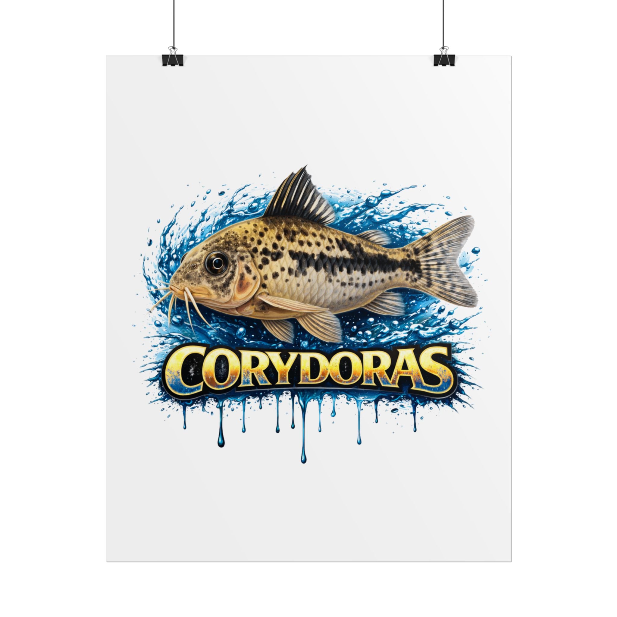 Corydoras Aquarium Fish Poster — Rolled Decorative Wall Art for Fishkeepers