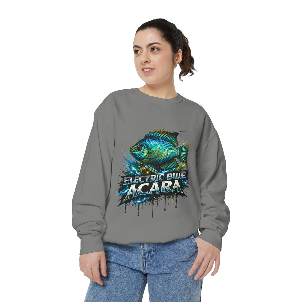 Electric Blue Acara – Garment-Dyed Premium Sweatshirt