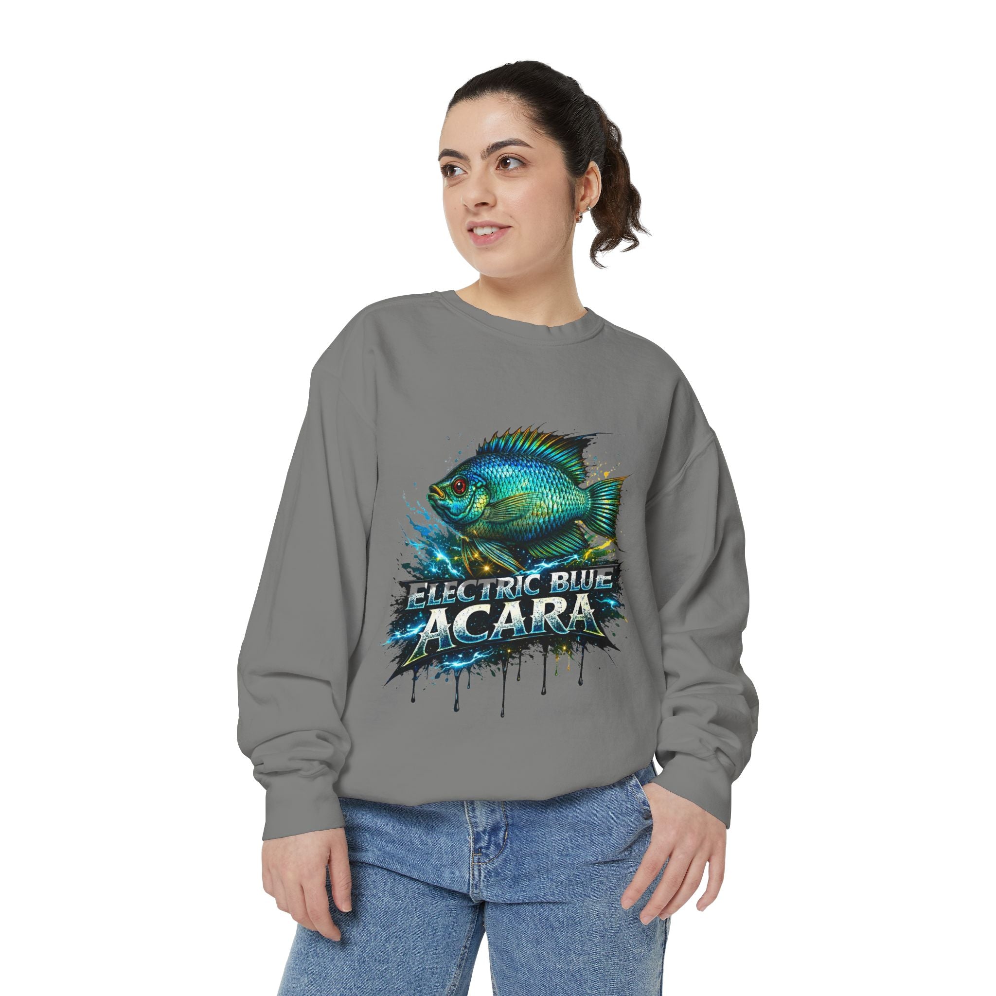 Electric Blue Acara – Garment-Dyed Premium Sweatshirt