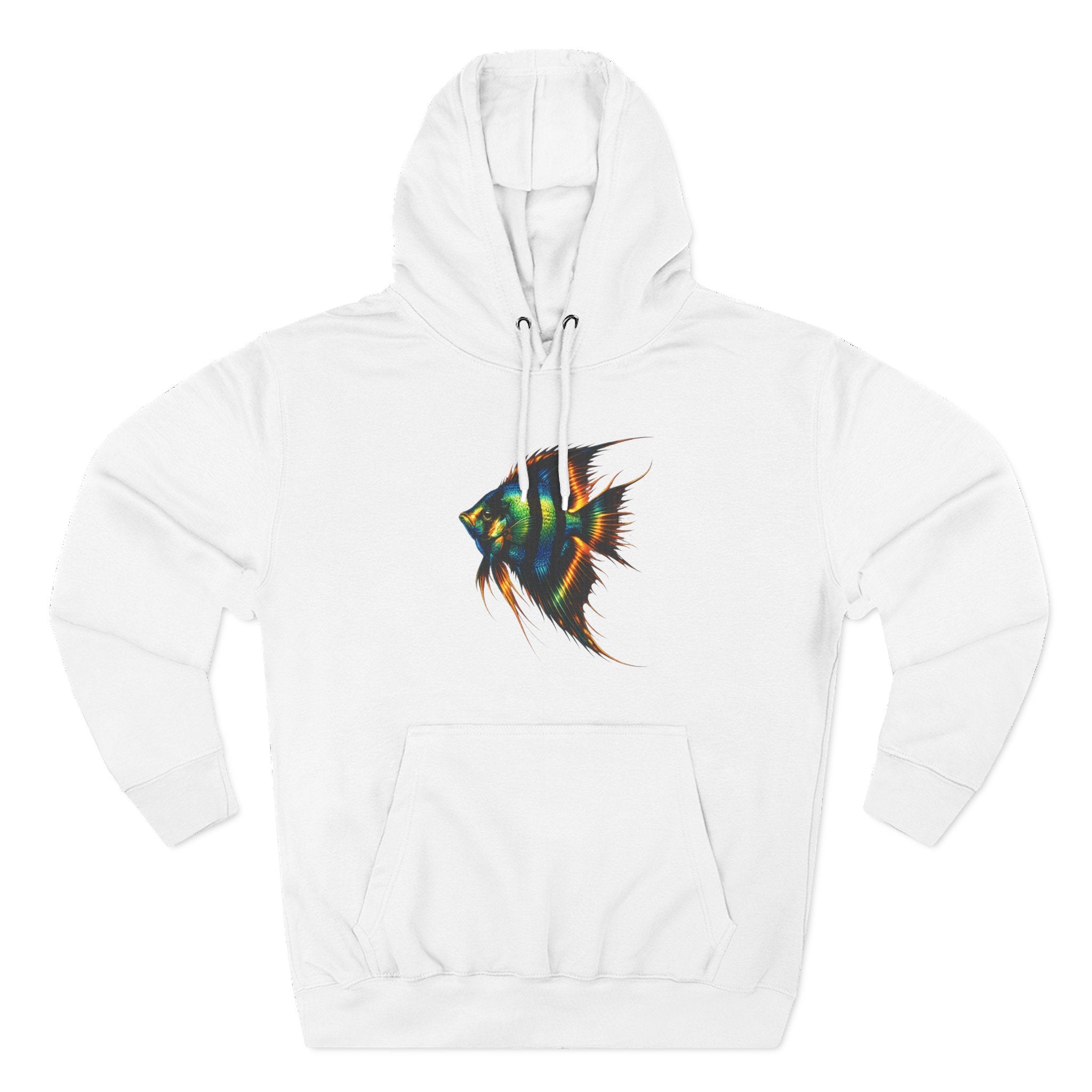Angelfish Watercolor Hoodie – Colorful Aquarium Fish Graphic Fleece Pullover