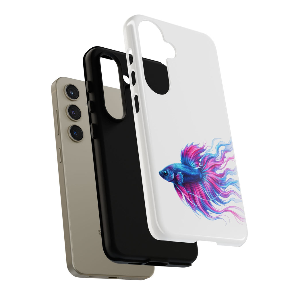 Betta Fish Tough Phone Case — Colorful Watercolor Fish Protective Cover