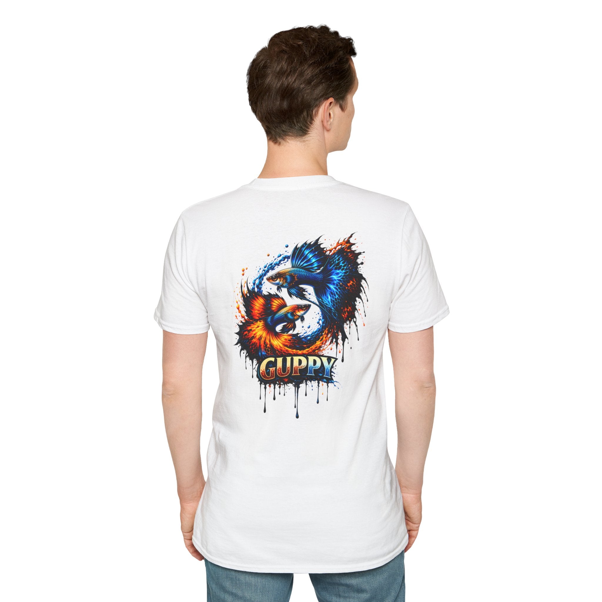 Guppy Fish T-Shirt — Vibrant Watercolor Drip Graphic Tee