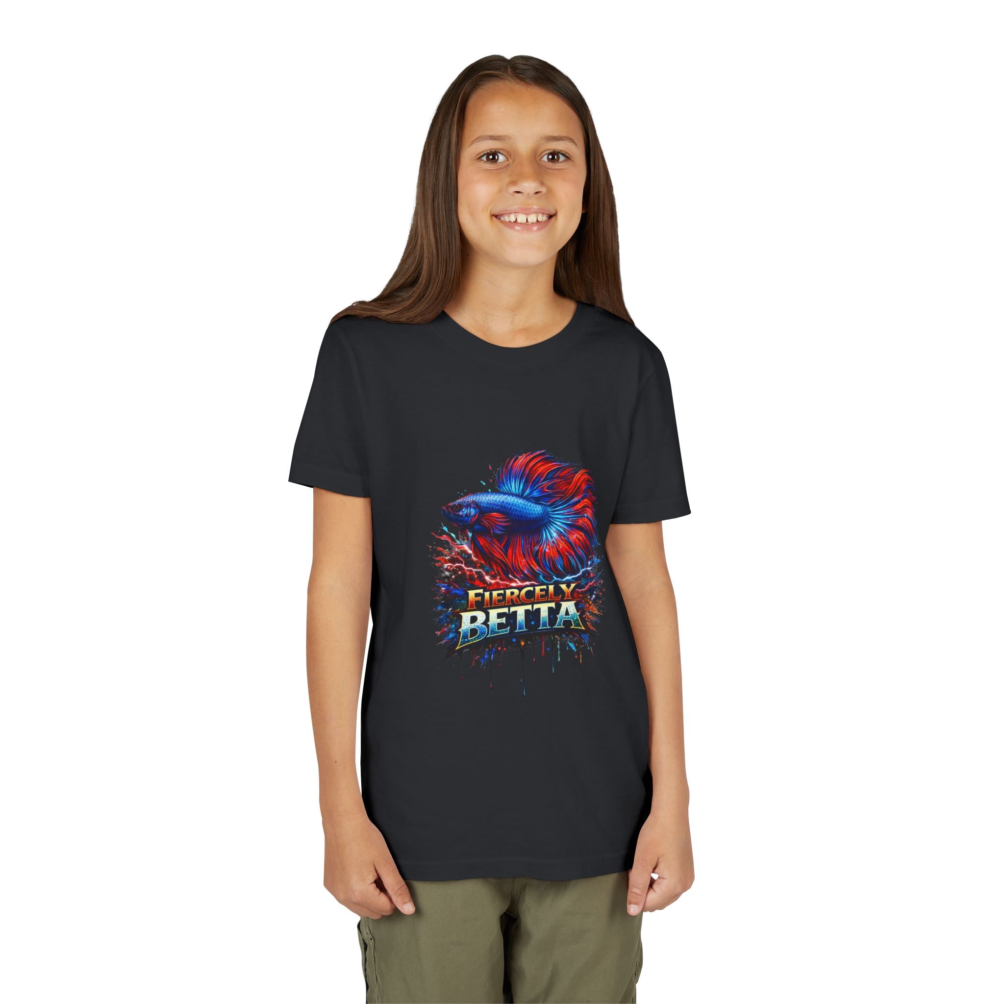 Fiercely Betta Youth Tee - Colorful Betta Fish Graphic Shirt