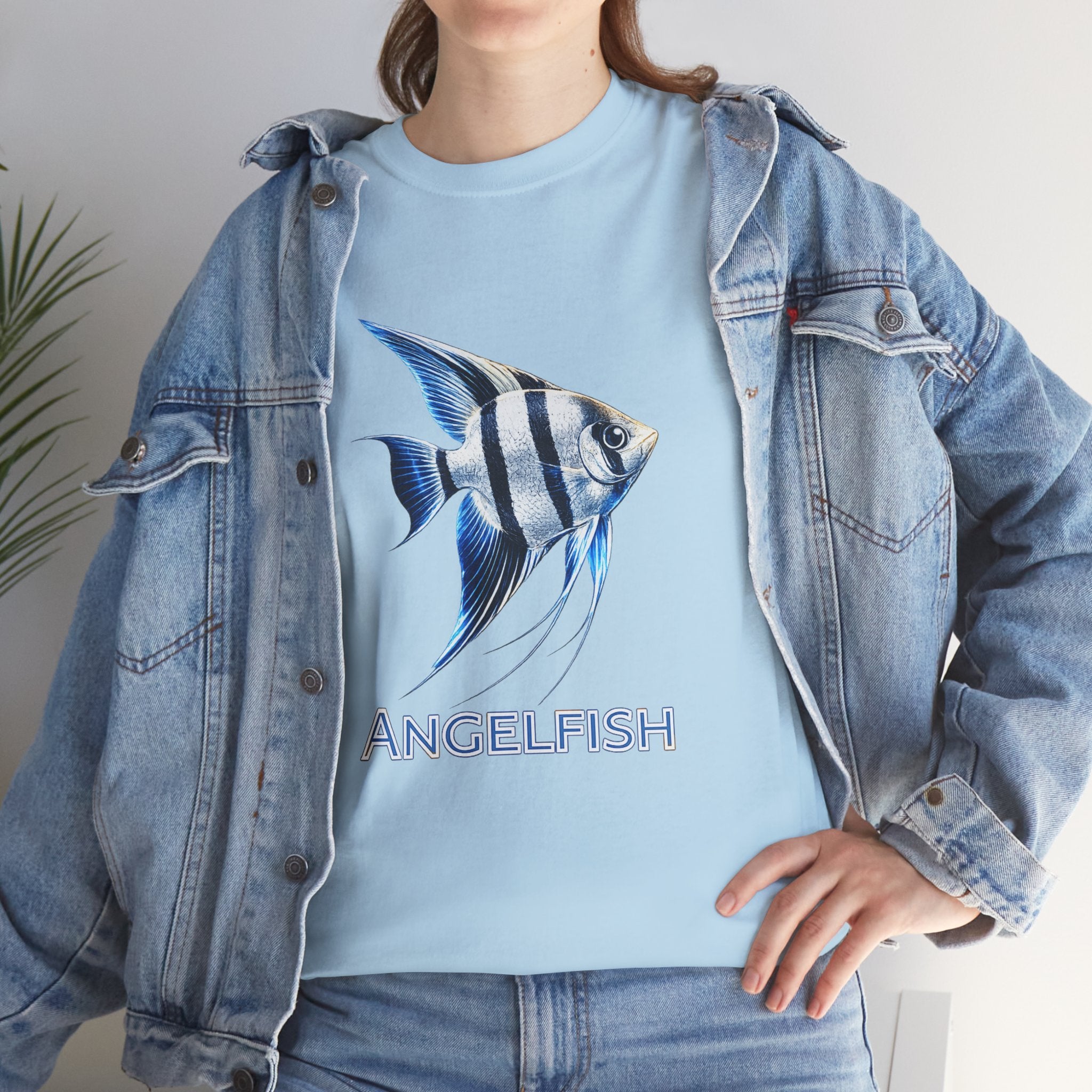 Angelfish Graphic Tee — Blue Tropical Fish Shirt