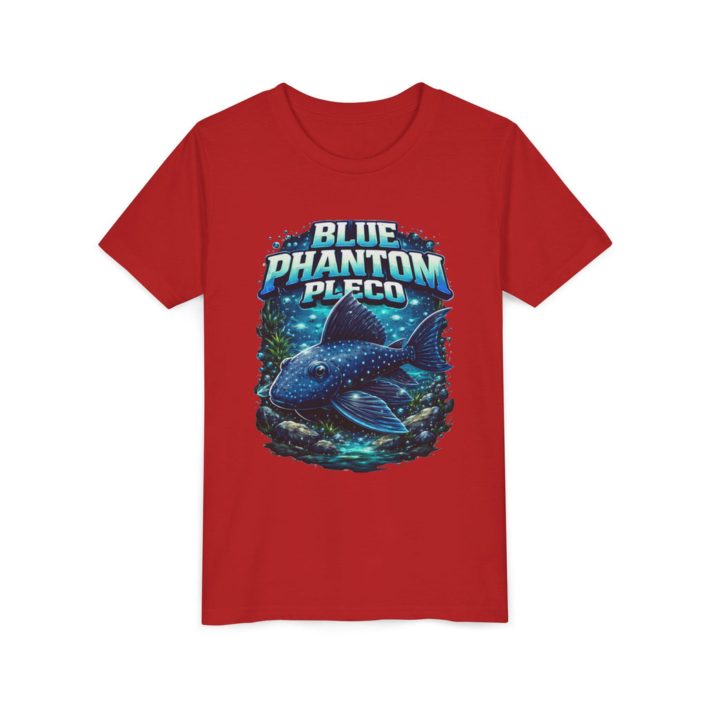 Blue Phantom Pleco Youth Tee – Kids Fish Aquarium T-Shirt
