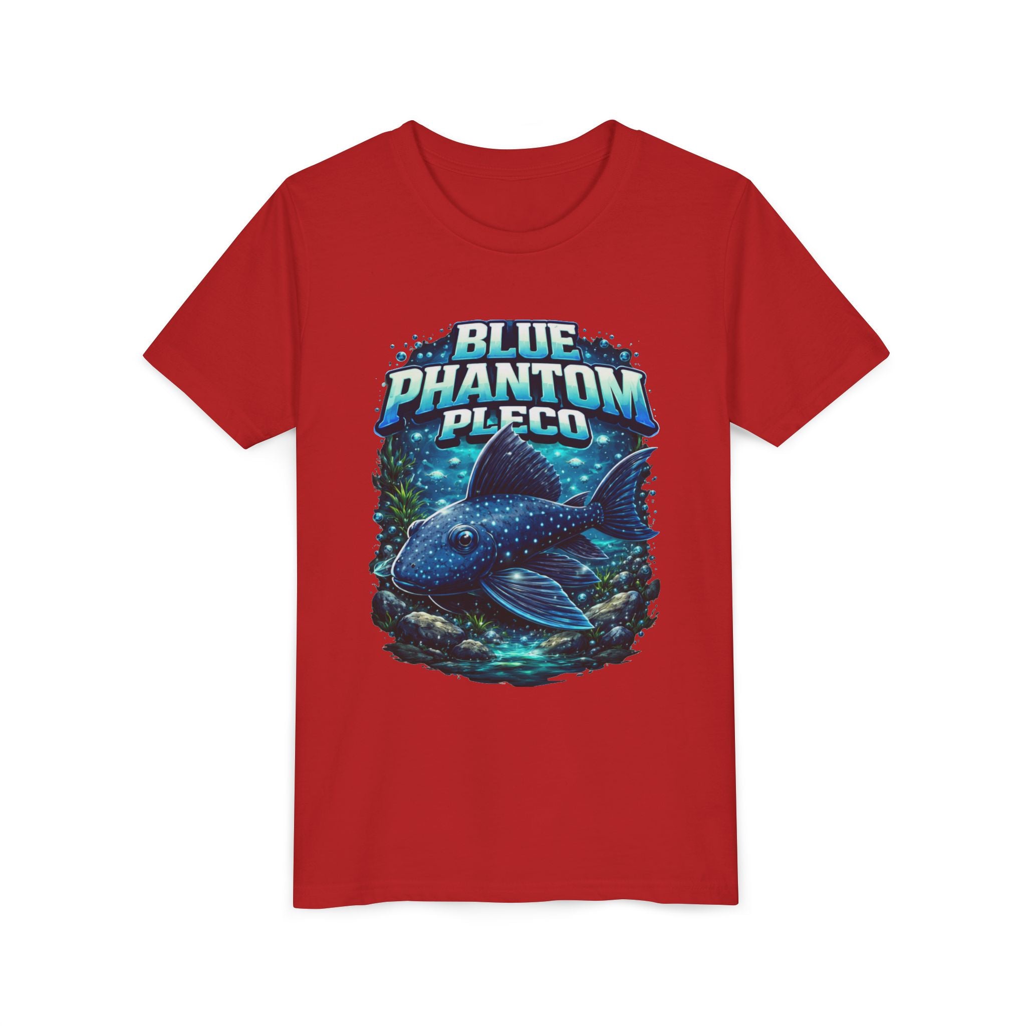 Blue Phantom Pleco Youth Tee – Kids Fish Aquarium T-Shirt