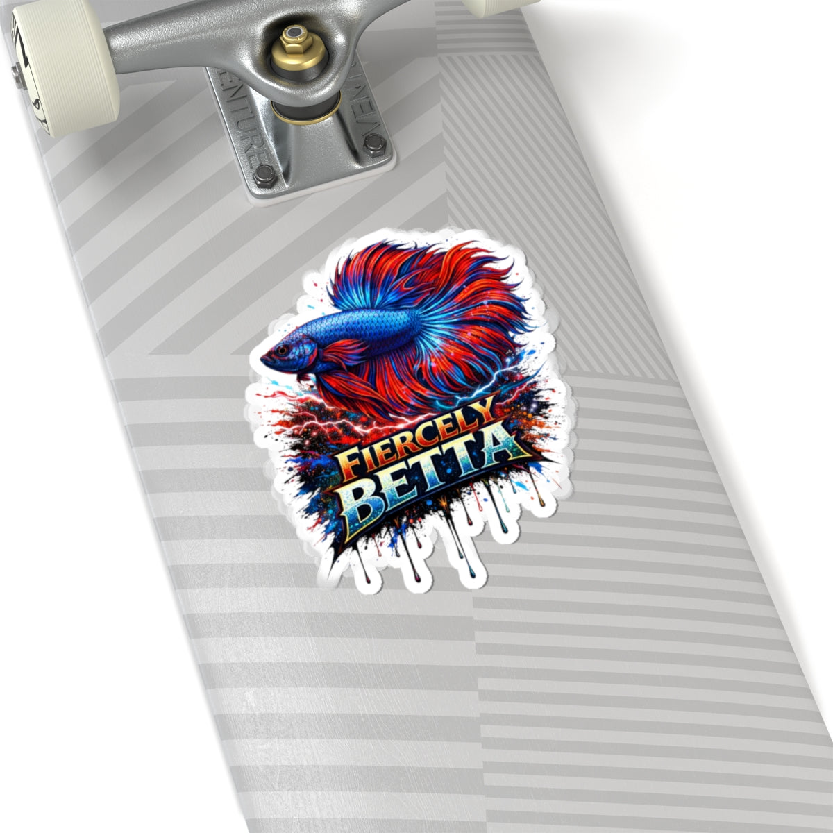 Betta Fish Sticker — "Fiercely Betta" Colorful Kiss-Cut Vinyl Decal