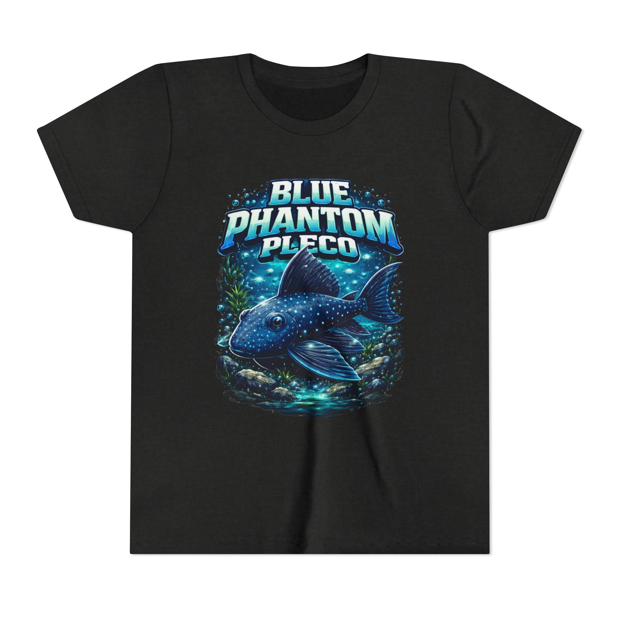 Blue Phantom Pleco Youth Tee – Kids Fish Aquarium T-Shirt
