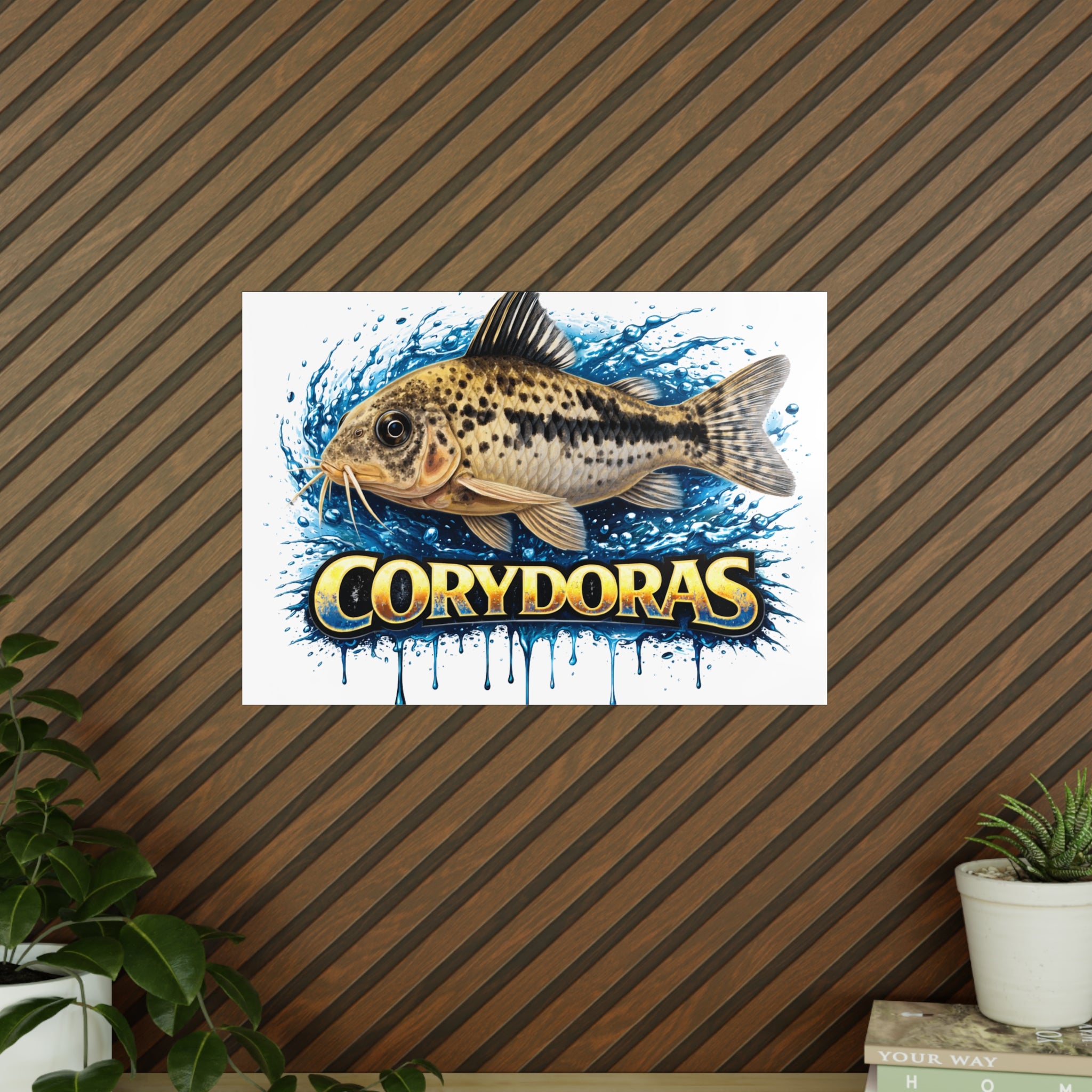 Peppered Cory Photopaper Poster — Colorful Aquarium Catfish Art Print