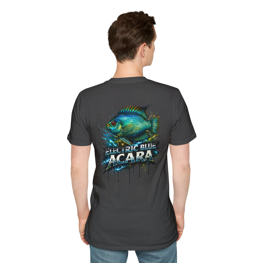 Electric Blue Acara Fish T-Shirt — Vibrant Angler Graphic Tee