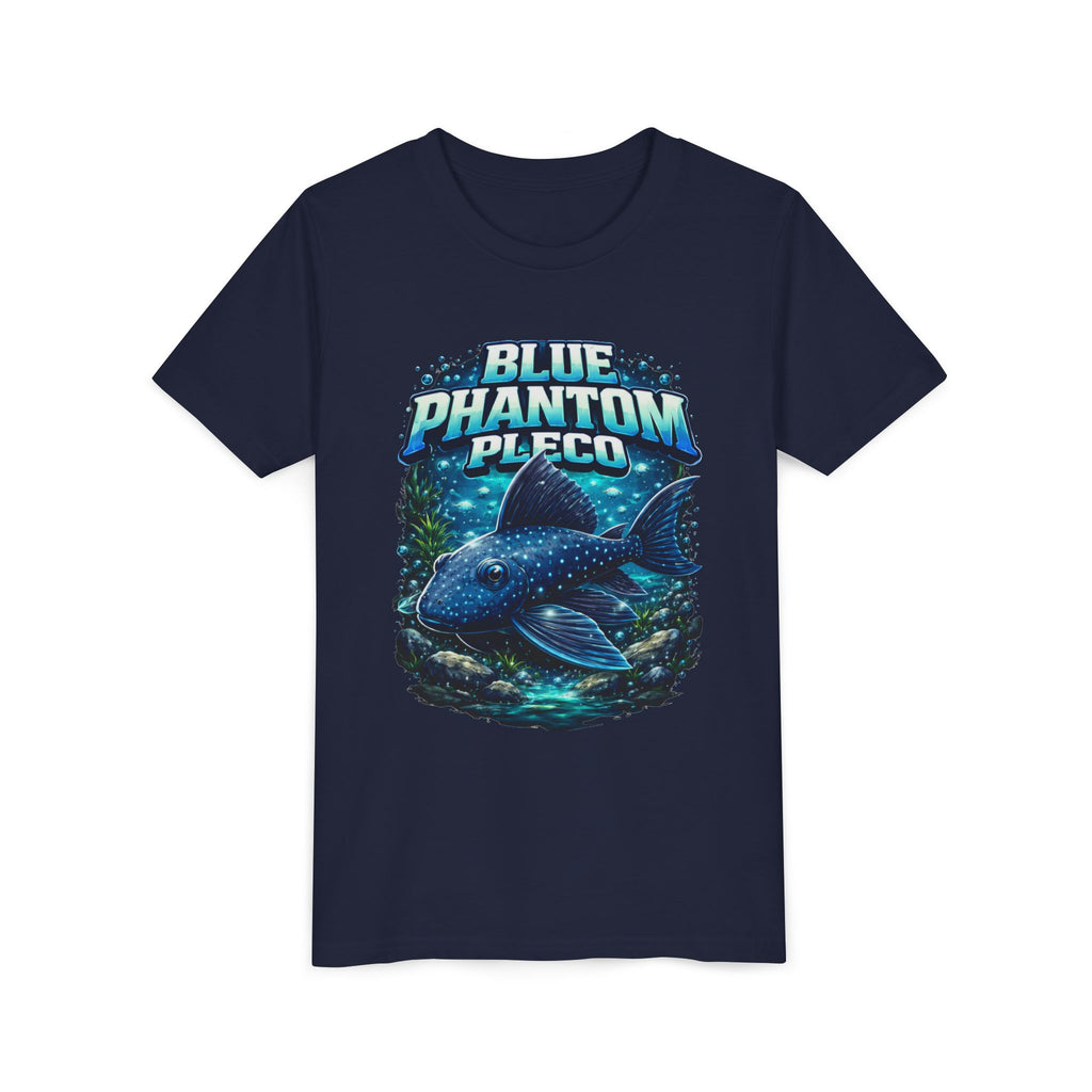 Blue Phantom Pleco Youth Tee – Kids Fish Aquarium T-Shirt
