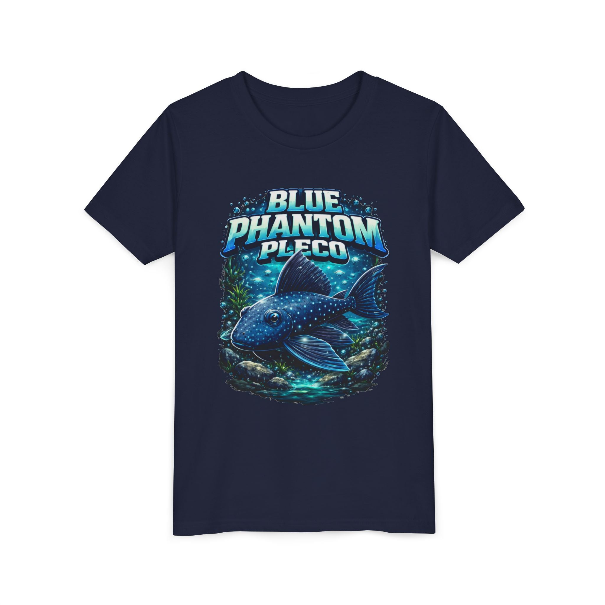 Blue Phantom Pleco Youth Tee – Kids Fish Aquarium T-Shirt