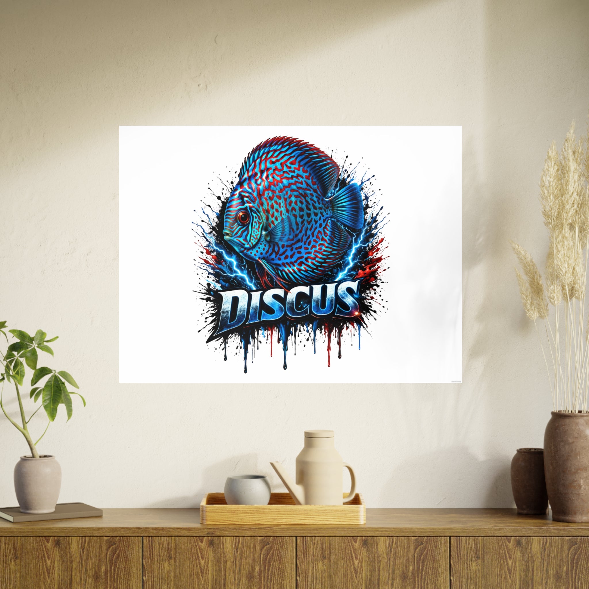 Discus Fish Art Poster — Vibrant Aquarium Wall Print