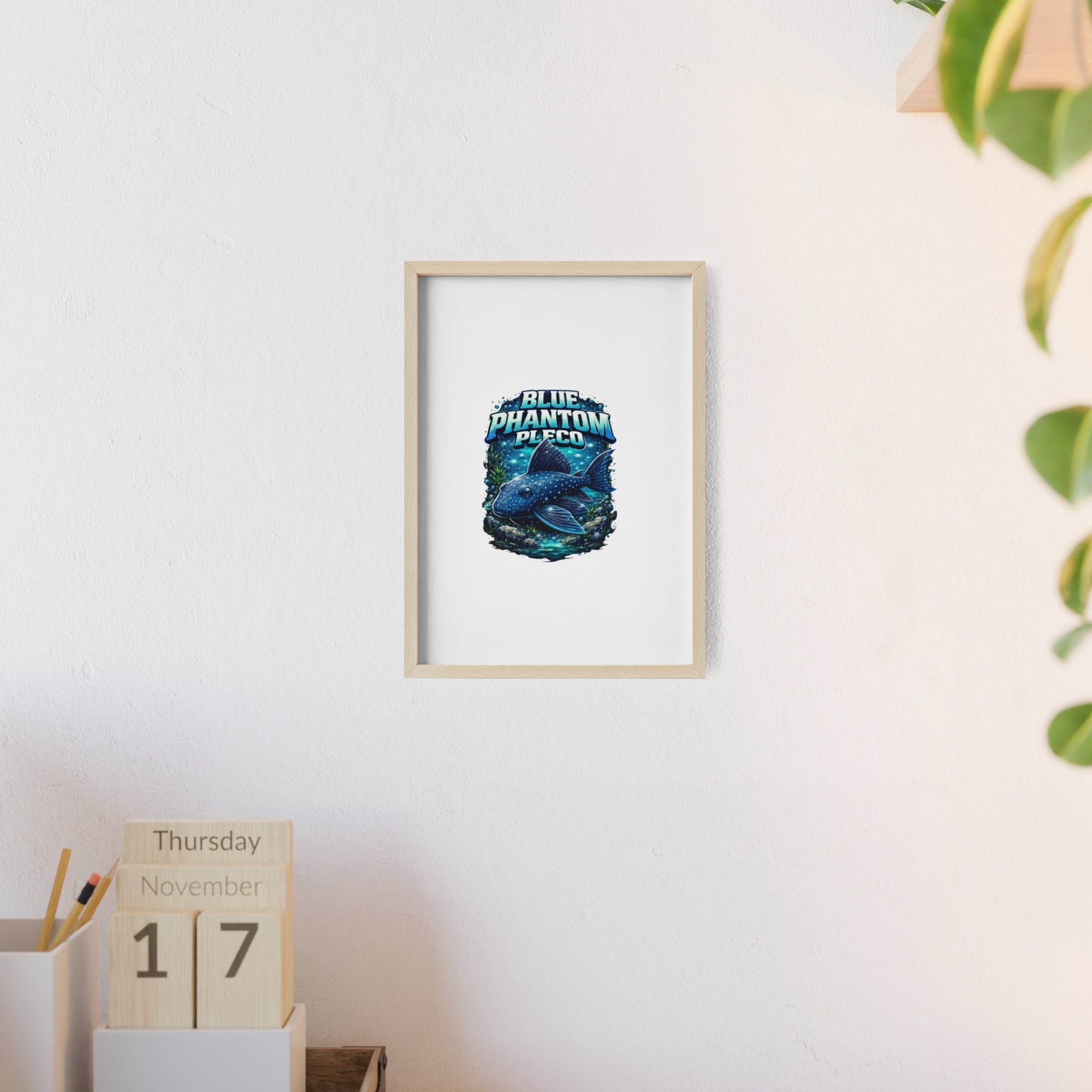Blue Phantom Pleco Poster — Framed Aquarium Fish Wall Art