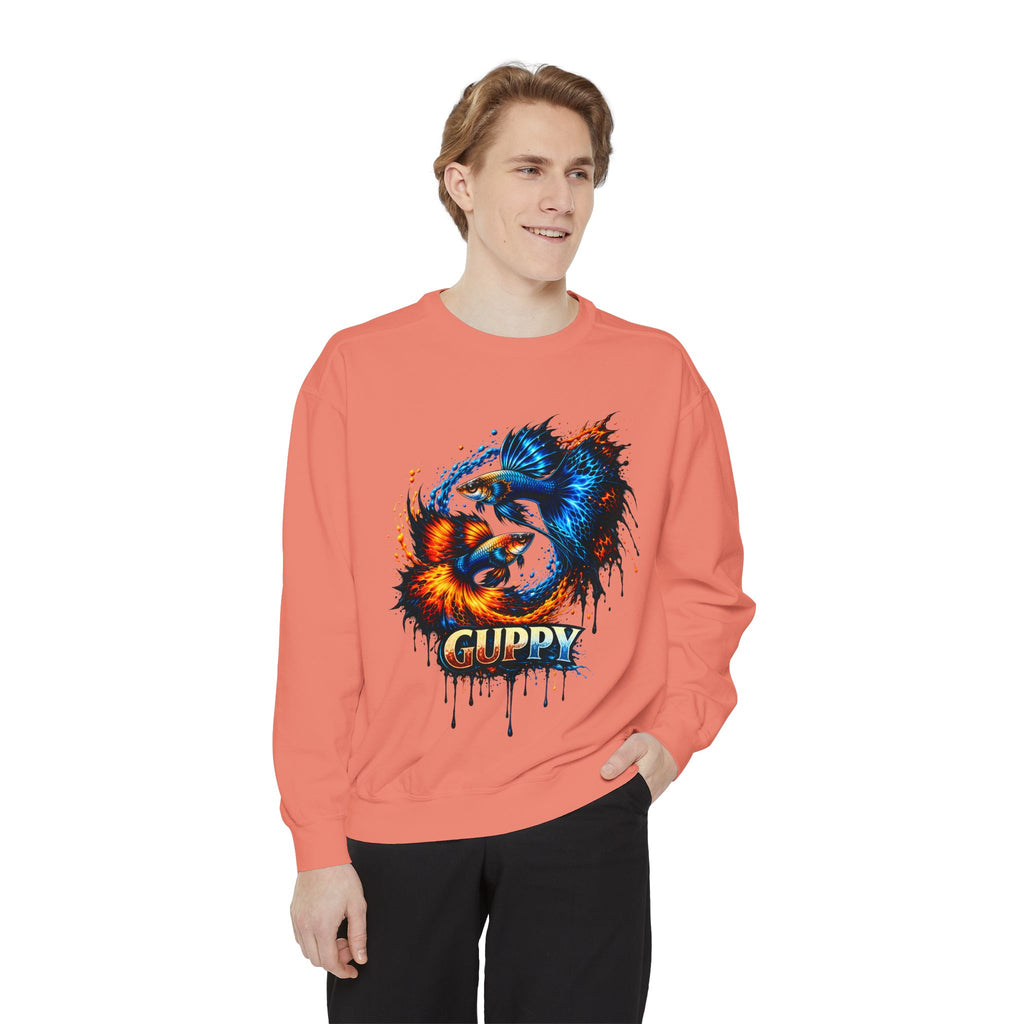Fire & Ice Guppy – Premium "Neon Flare" Garment-Dyed Sweatshirt