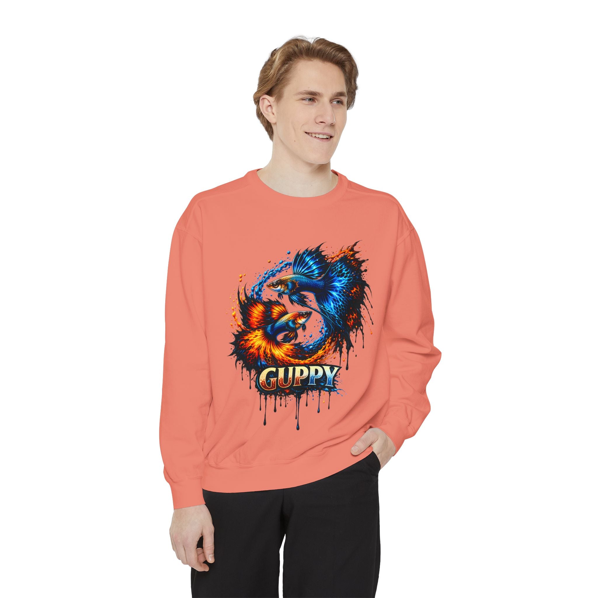 Fire & Ice Guppy – Premium "Neon Flare" Garment-Dyed Sweatshirt