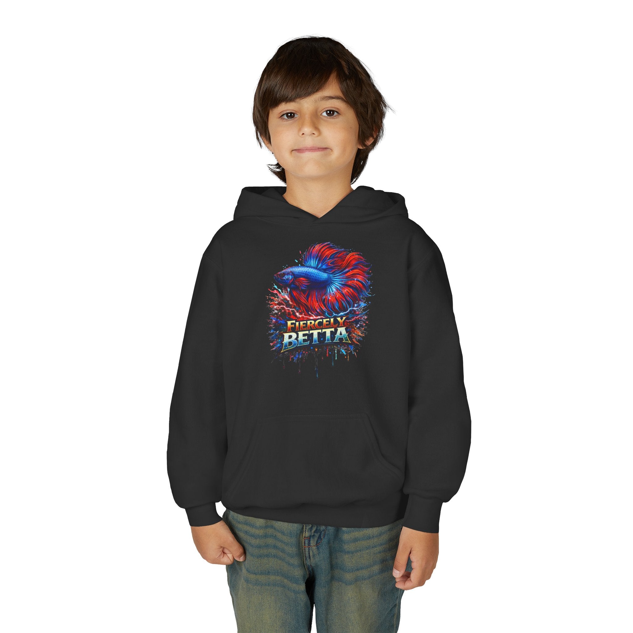Fiercely Betta – Kids "Neon Flare" Fleece Hoodie