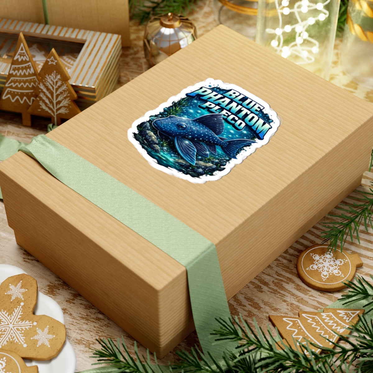 Blue Phantom Pleco Sticker — Aquarium Fish Decal