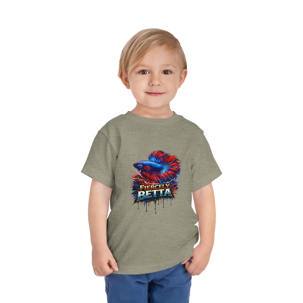 Toddler Tee - 'Fierce Betta' Colorful Betta Fish Graphic Shirt for Kids