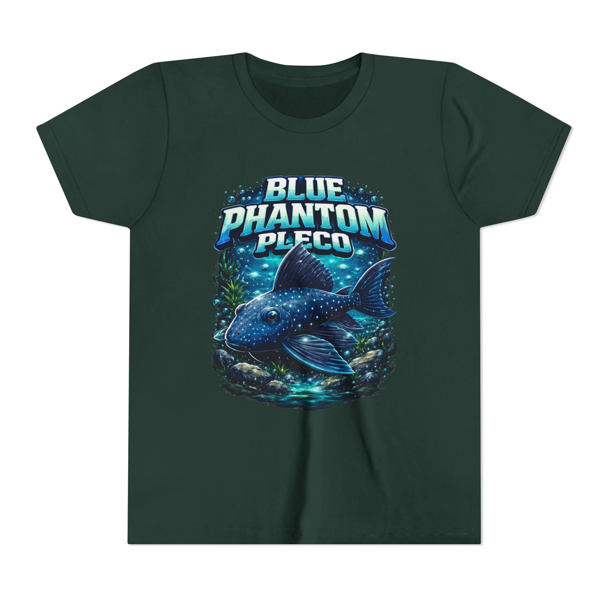 Blue Phantom Pleco Youth Tee – Kids Fish Aquarium T-Shirt