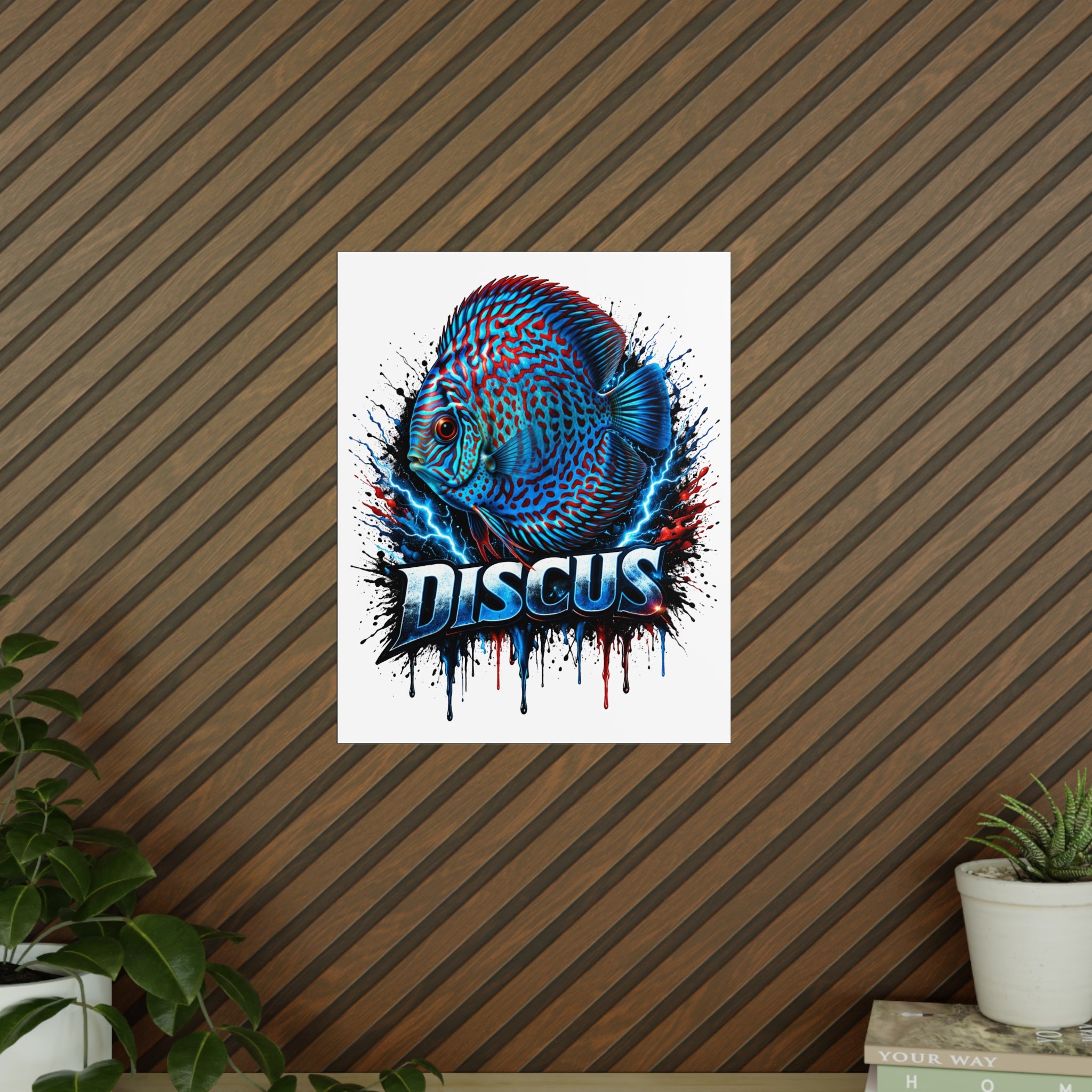 Discus Fish Photopaper Poster – Vibrant Aquarium Wall Art