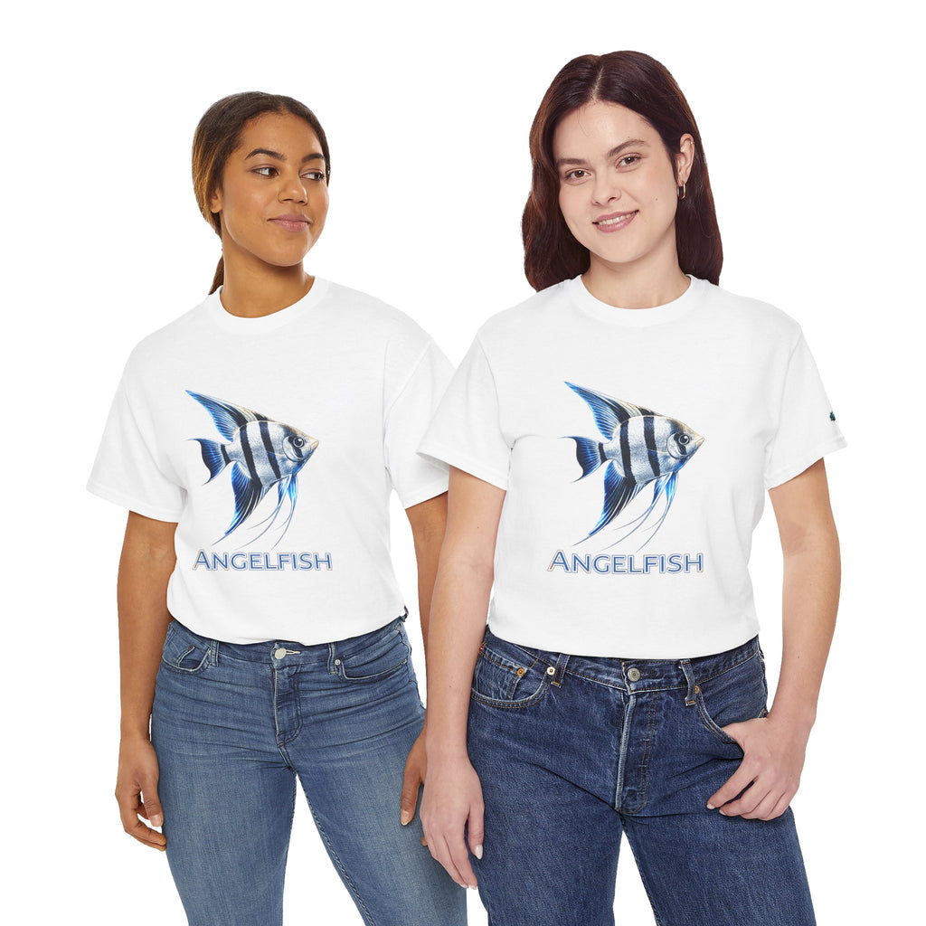 Angelfish Graphic Tee — Blue Tropical Fish Shirt