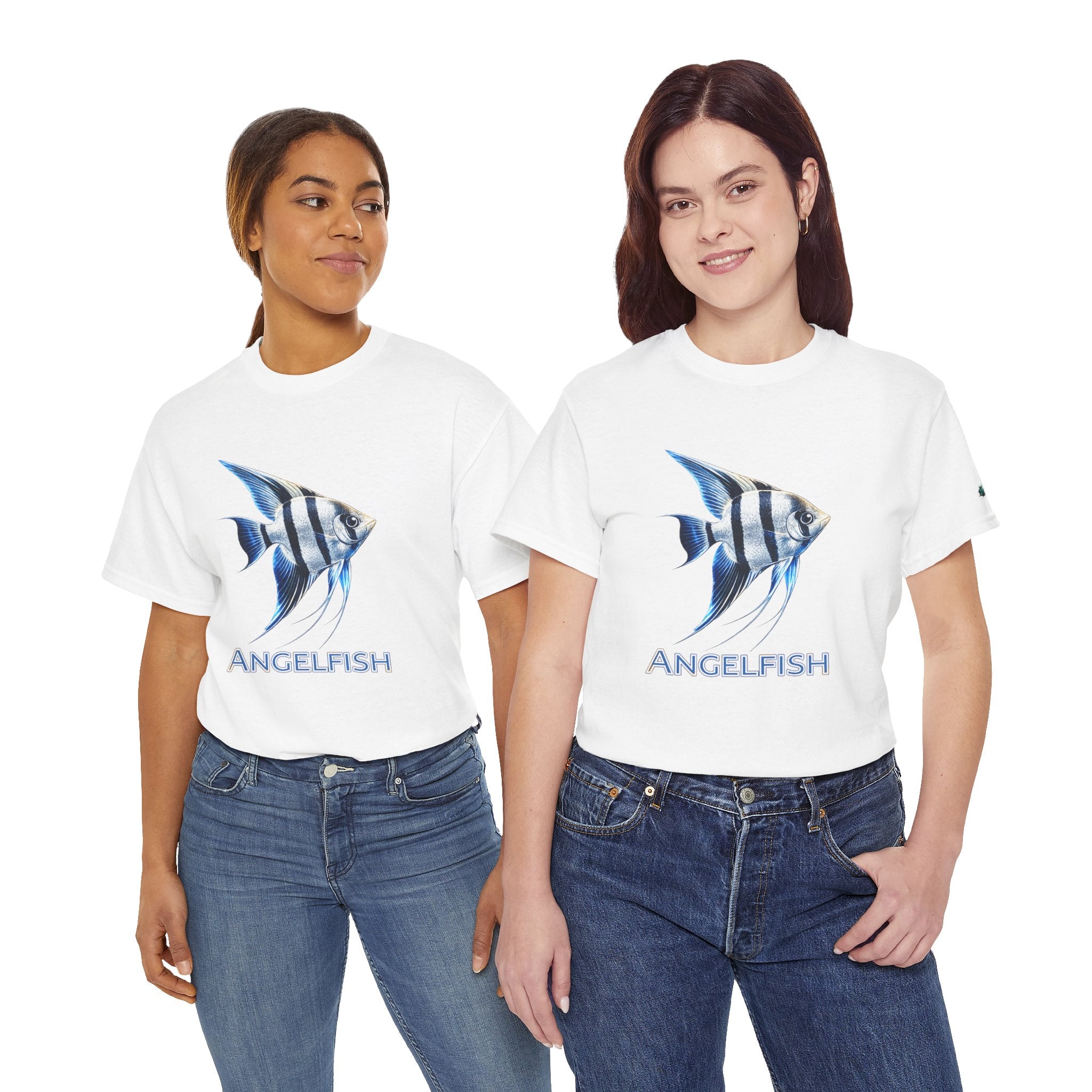 Angelfish Graphic Tee — Blue Tropical Fish Shirt