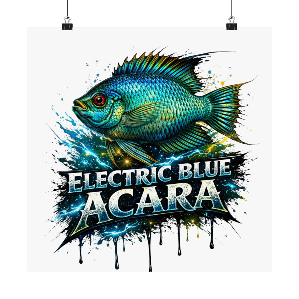Electric Blue Acara – Matte Vertical Poster
