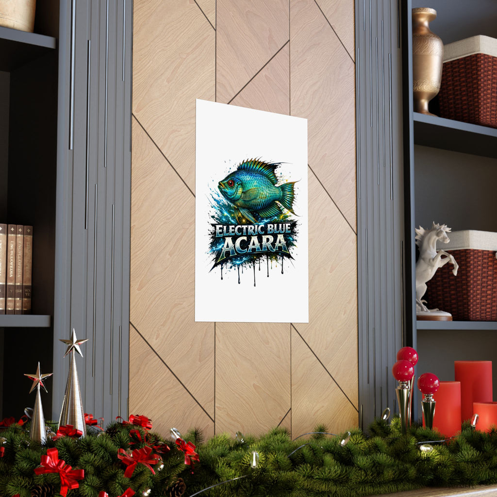 Electric Blue Acara – Matte Vertical Poster