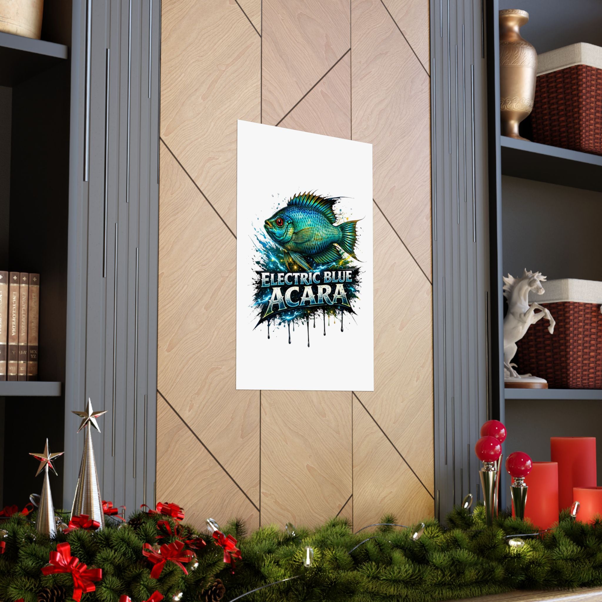 Electric Blue Acara – Matte Vertical Poster