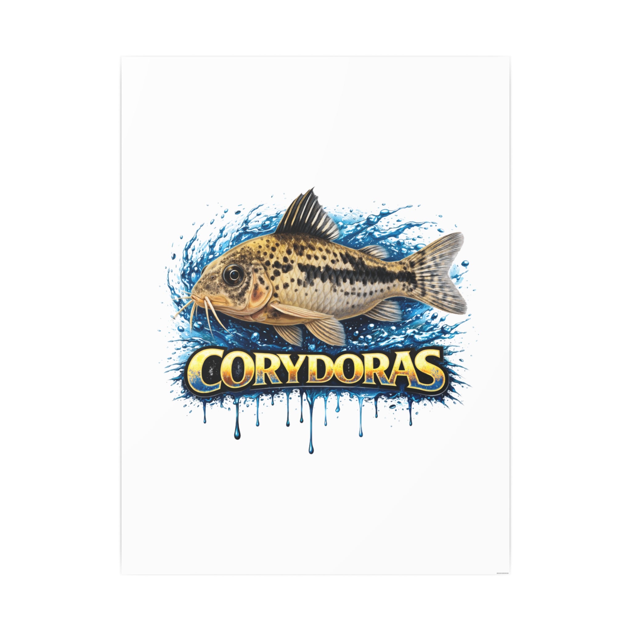 Peppered Corydoras Fish Art Poster — Vibrant Aquarium Print