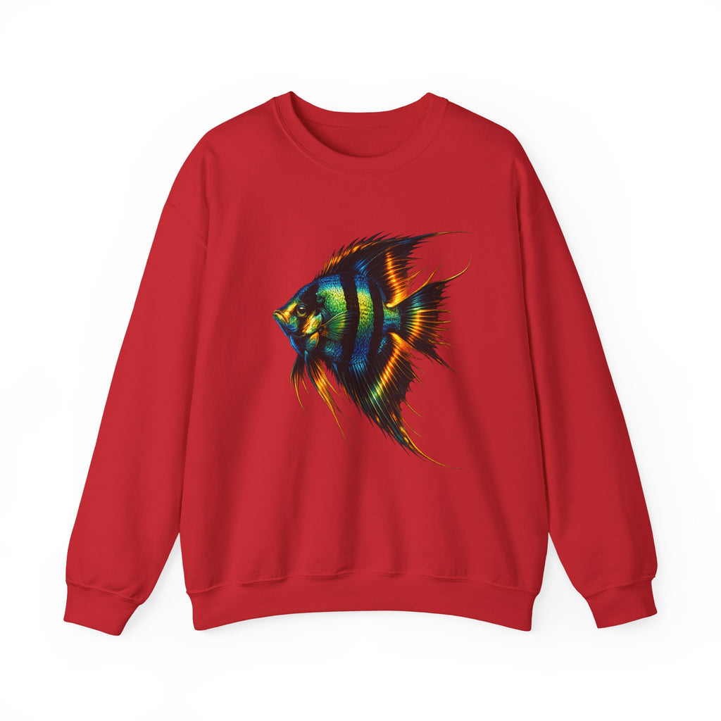 Angelfish Graphic Sweatshirt — Colorful Tropical Fish Crewneck