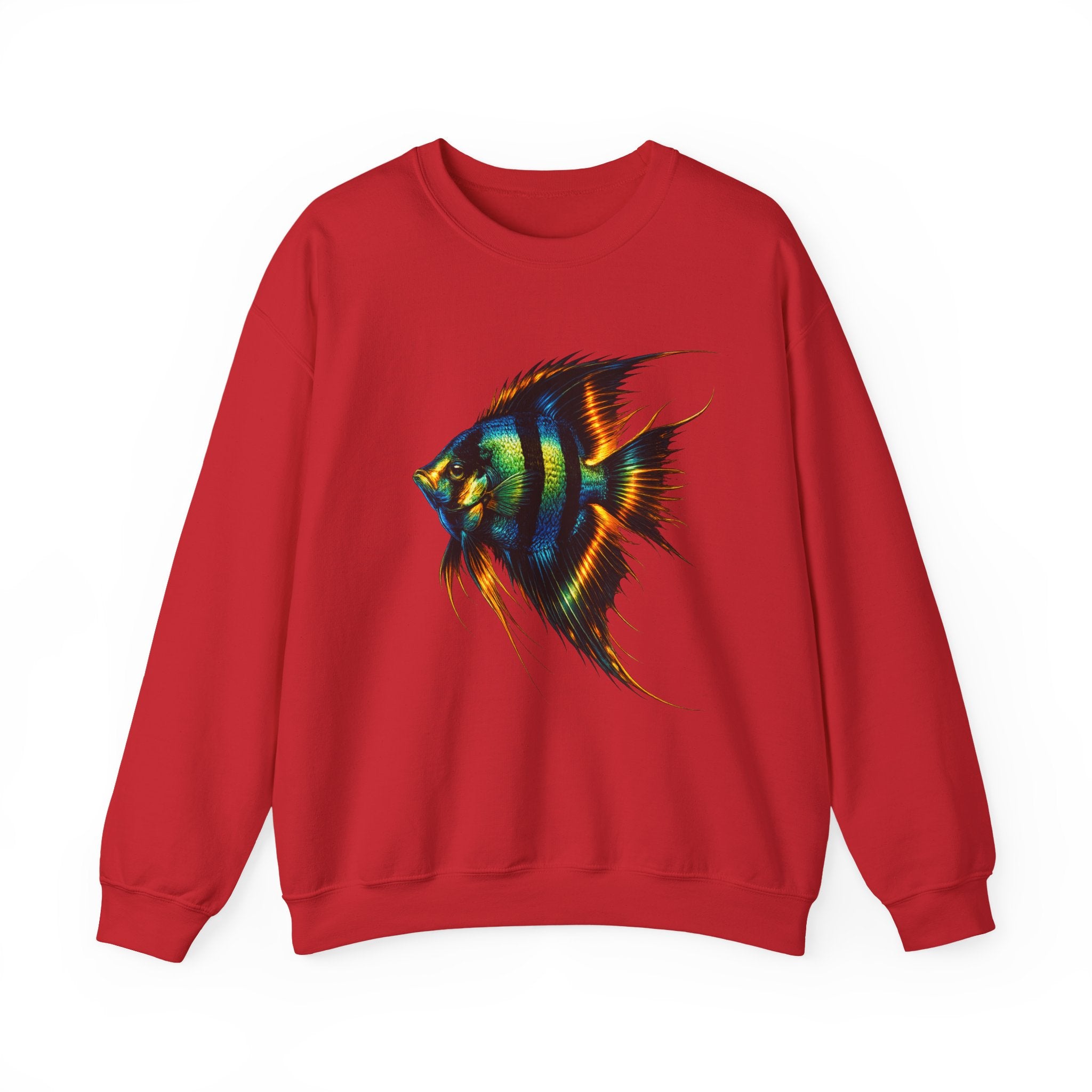 Angelfish Graphic Sweatshirt — Colorful Tropical Fish Crewneck