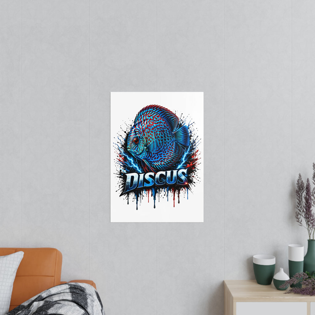 Discus Fish Photopaper Poster – Vibrant Aquarium Wall Art